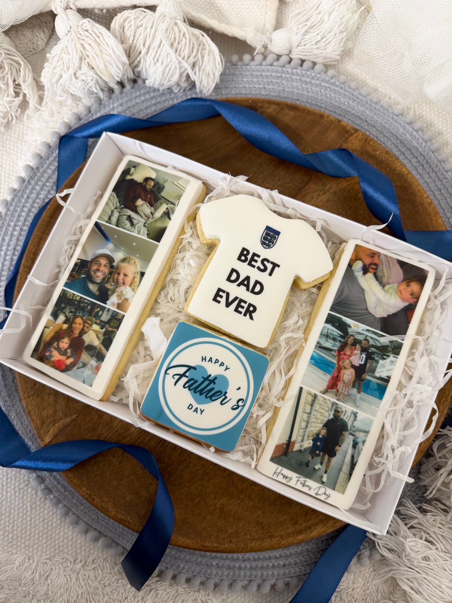 Personalised Photo Biscuits, Custom Fathers Day Gift Box for Grandad