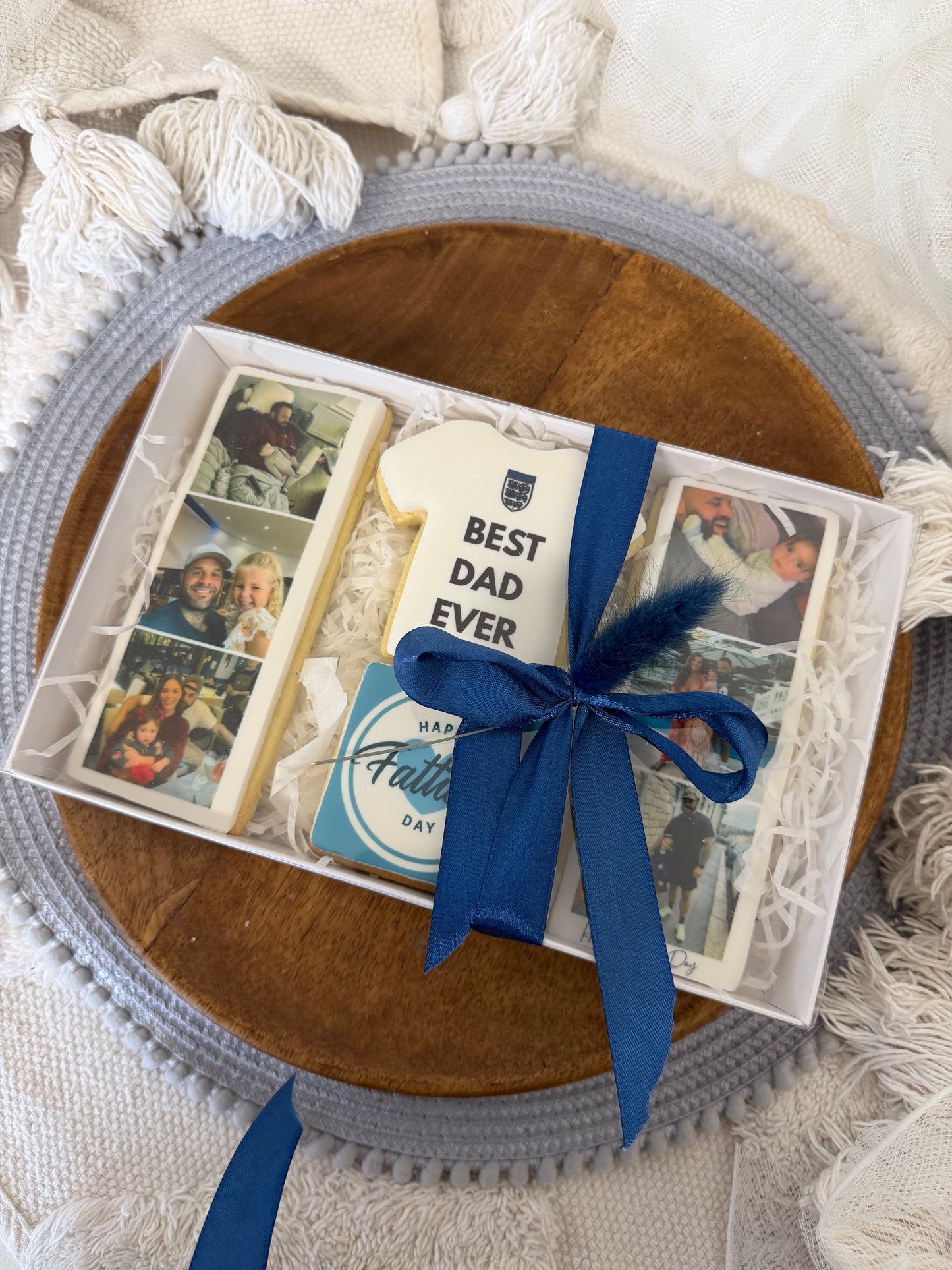 Personalised Photo Biscuits, Custom Fathers Day Gift Box