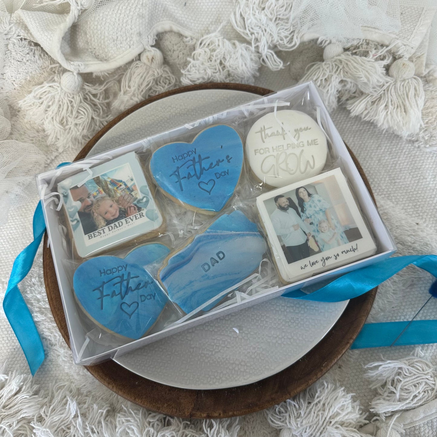 Personalised Fathers day biscuit box, photo biscuits , happy fathers day biscuits | pre order for Fathers day now (email photos to bakedbyallina@gmail.com with name & order number)