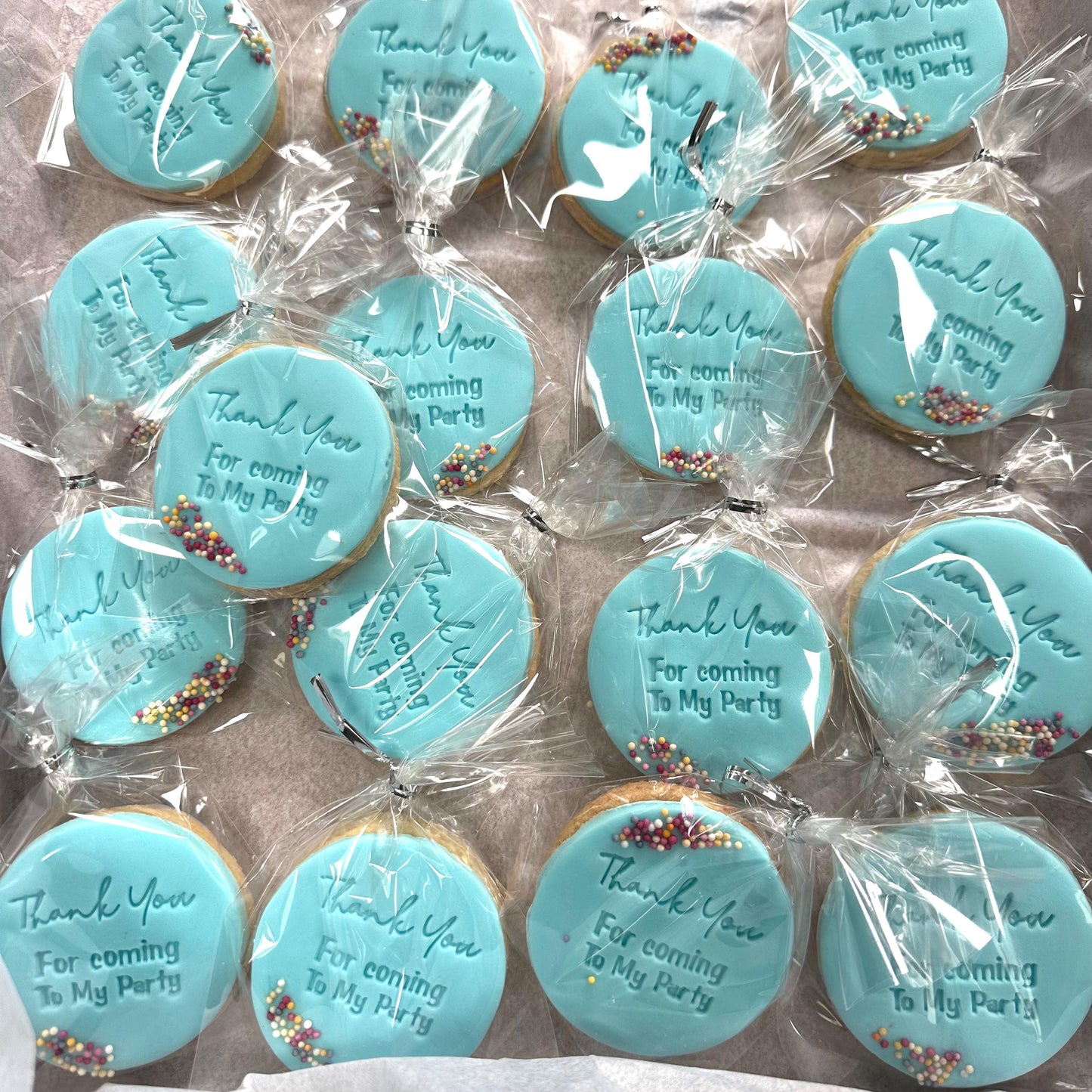 Thank you for coming to my party biscuits , Birthday biscuits , kids party, party favour biscuits, thank you biscuits