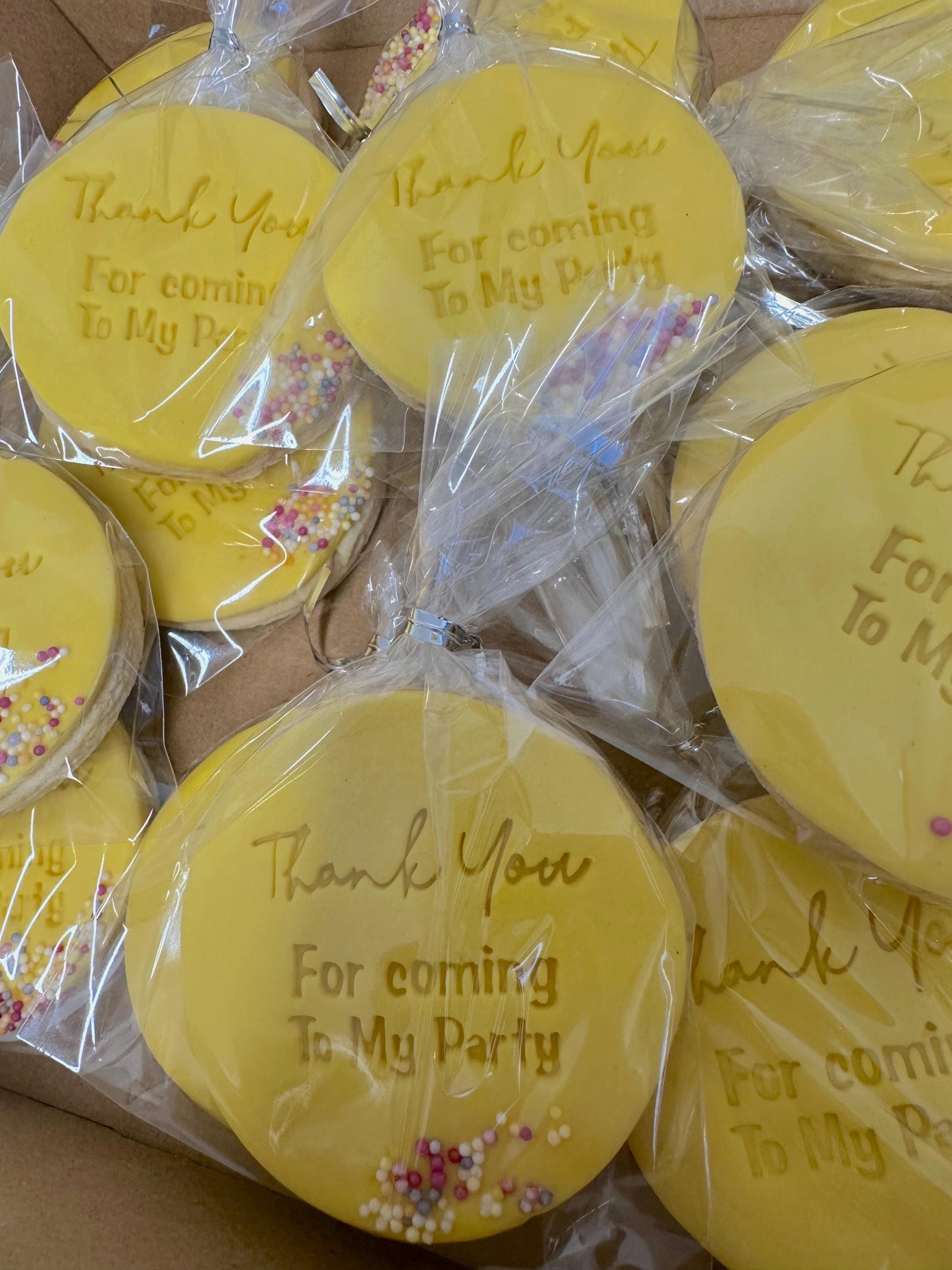 Thank you for coming to my party biscuits , Birthday biscuits , kids party, party favour biscuits, thank you biscuits
