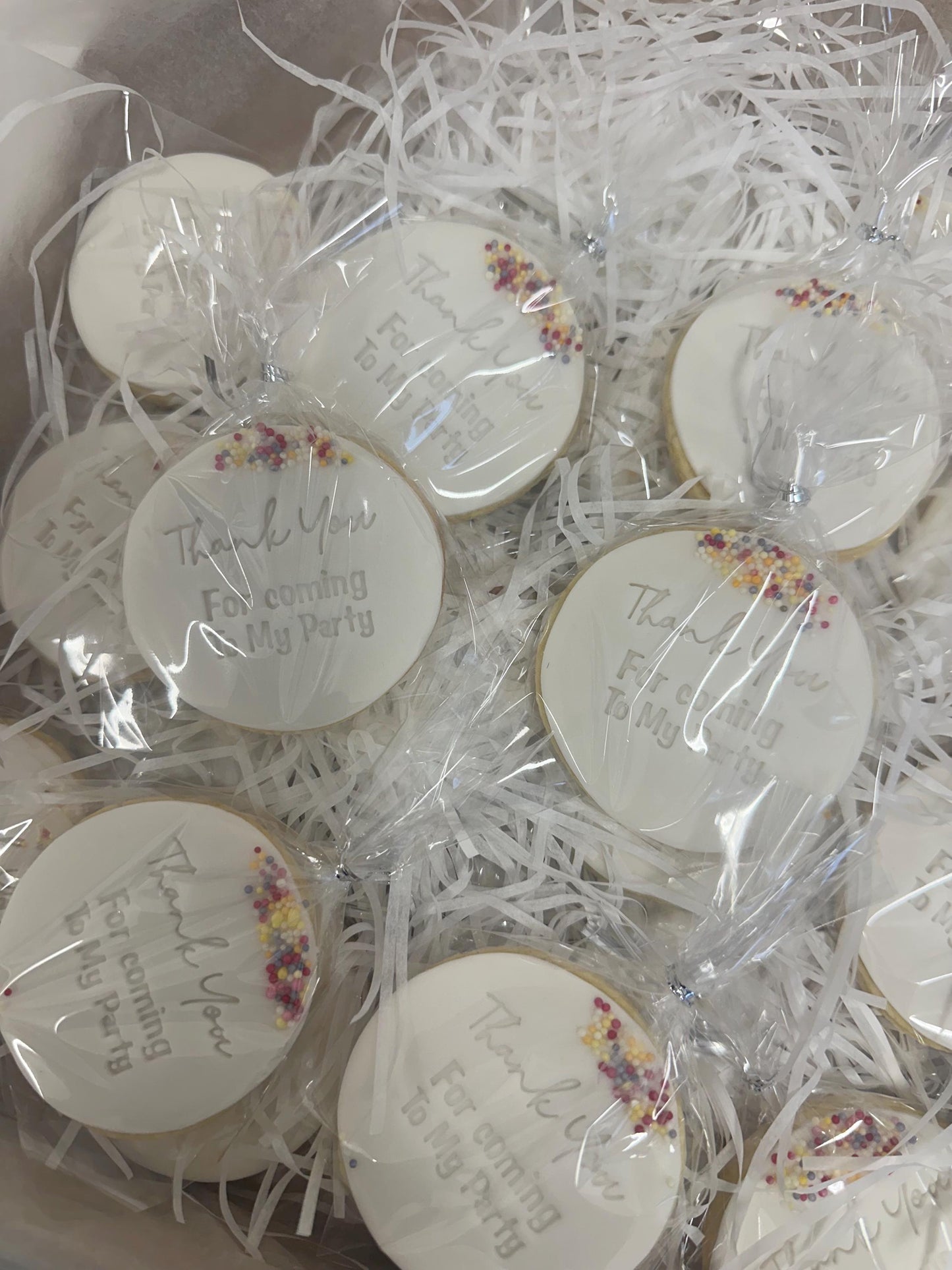 Thank you for coming to my party biscuits , Birthday biscuits , kids party, party favour biscuits, thank you biscuits
