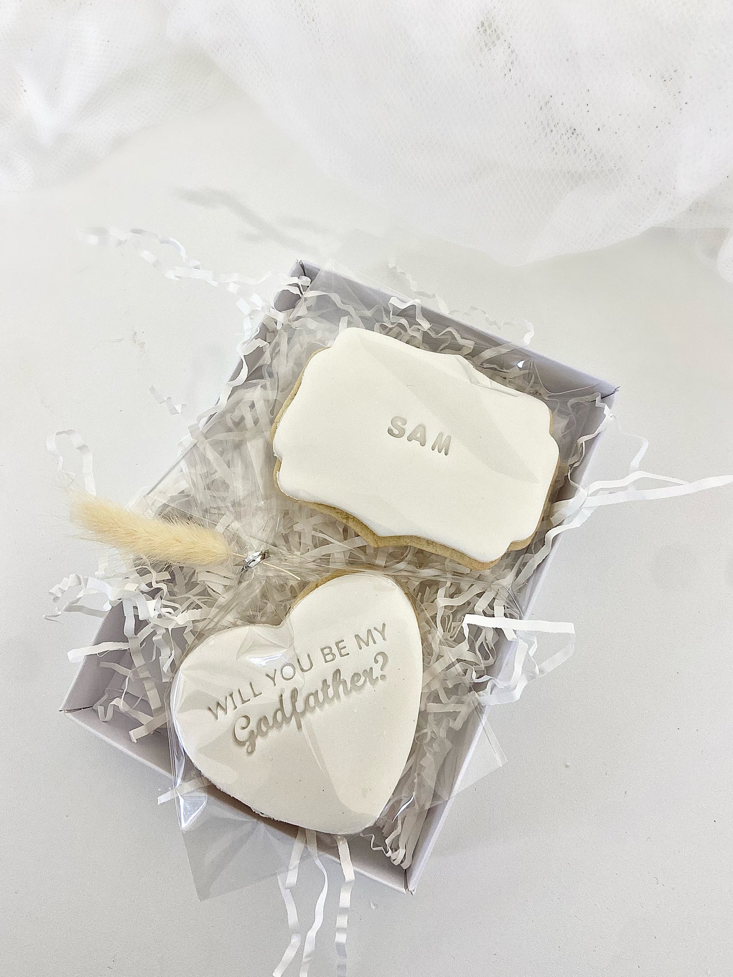 Godmother| Proposal|Handmade|Personalised||Iced Biscuits|Cookies|Letterbox| Postal|Gift|will you be my godmother?