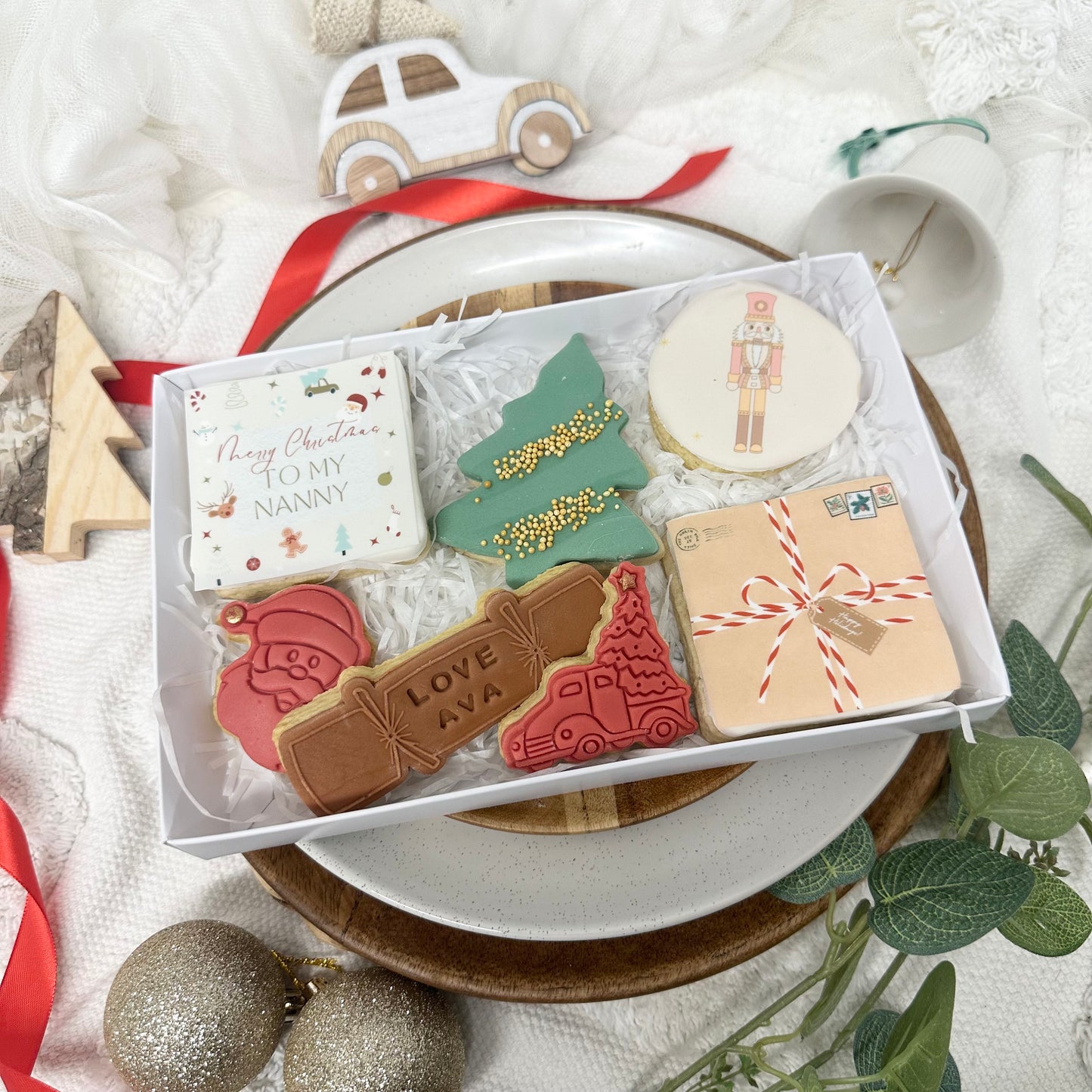 To my Nanny Christmas Biscuits, small gift,Christmas cookies, personalised biscuits, stocking filler