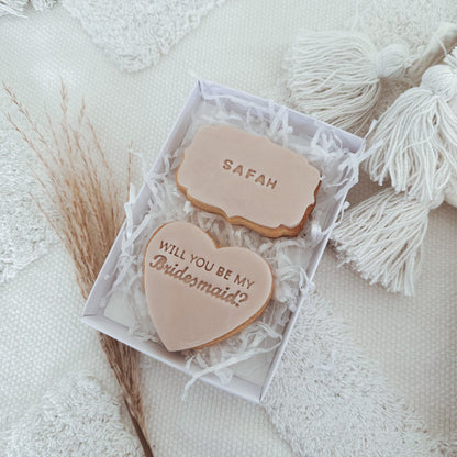 bridesmaid proposal|will you be my bridesmaid?|maid of honour| proposal biscuits