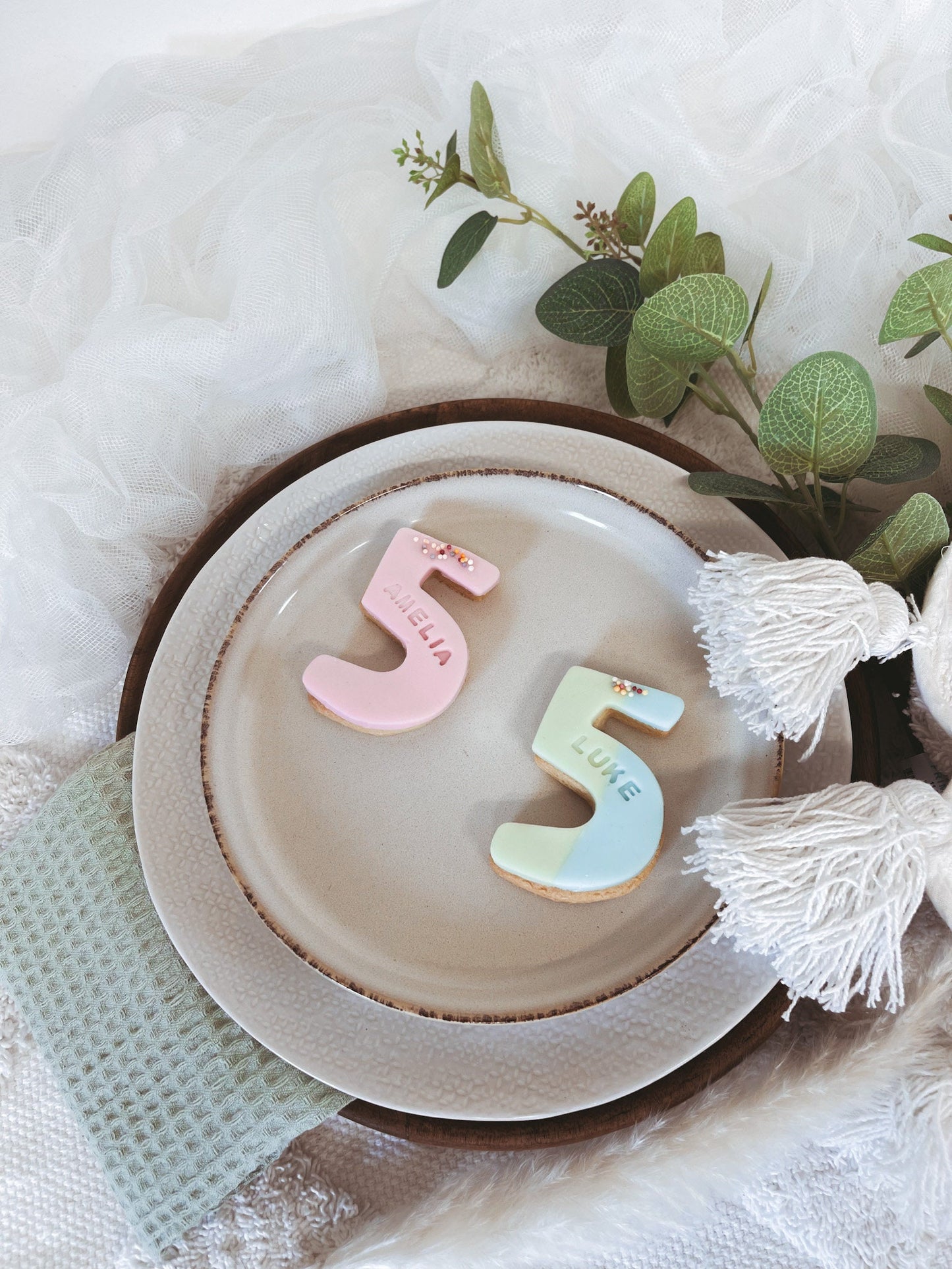 Number 5 shape biscuit , Birthday biscuits , four biscuit,