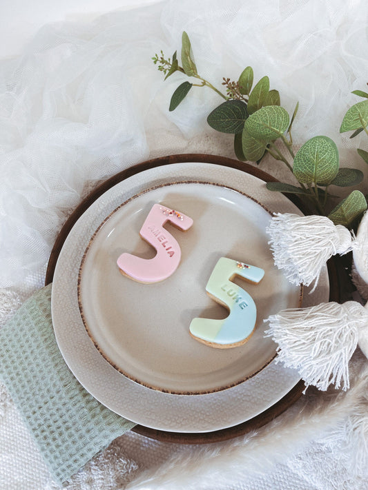 Number 5 shape biscuit , Birthday biscuits , four biscuit,