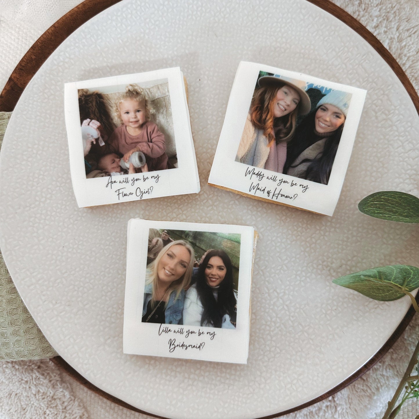 bridesmaid proposal|photo biscuits  |will you be my bridesmaid? |maid of honour| proposal biscuits
