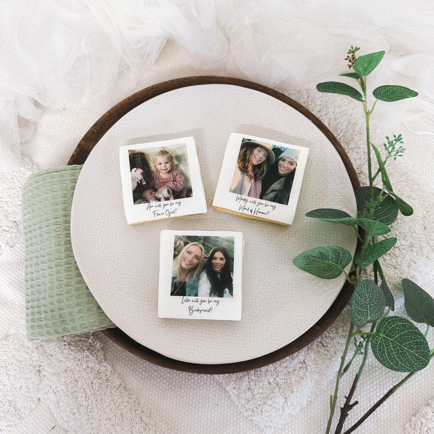 bridesmaid proposal|photo biscuits  |will you be my bridesmaid? |maid of honour| proposal biscuits