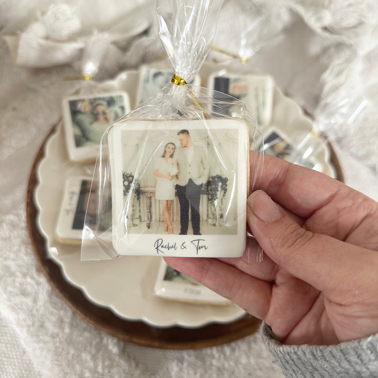 Personalised Polaroid photo biscuits /photo biscuits / cookies/ wedding gifts/ party favours