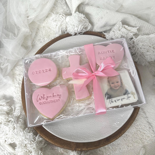 will you be my godmother biscuits | Proposal|Handmade|Personalised||Iced Biscuits|Cookies|