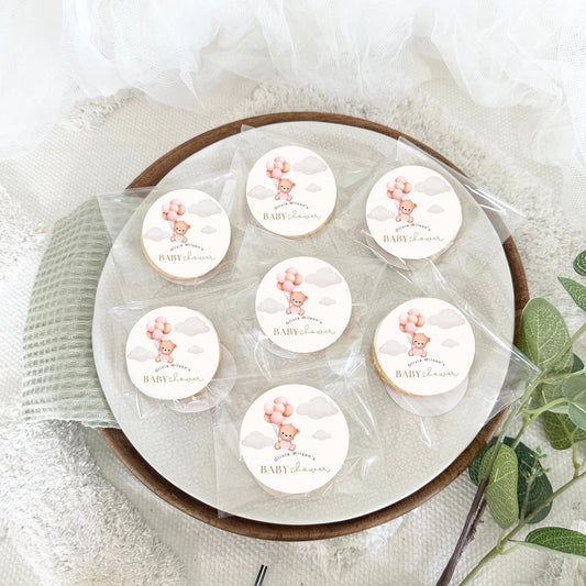 baby shower biscuits / oh baby biscuits / baby shower favours/ edible image biscuits