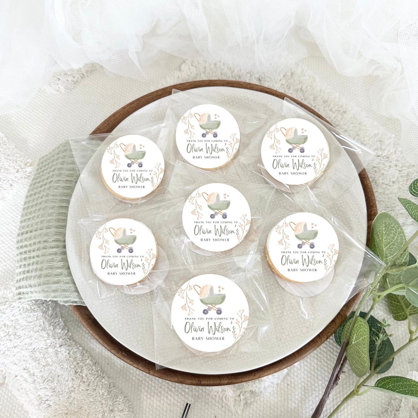 baby shower biscuits / oh baby biscuits / baby shower favours/ edible image biscuits