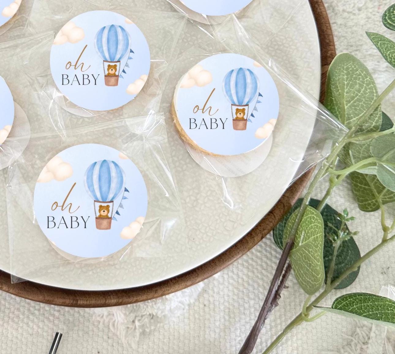 baby shower biscuits /baby boy biscuits/ oh baby biscuits / baby shower favours/ edible image biscuits
