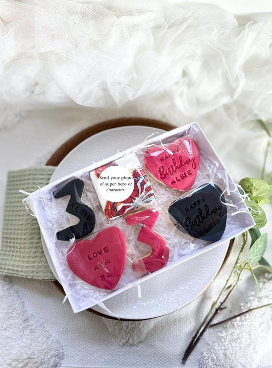 Personalised character biscuit box , super hero biscuits / Birthday biscuits , Princess biscuits , birthday |