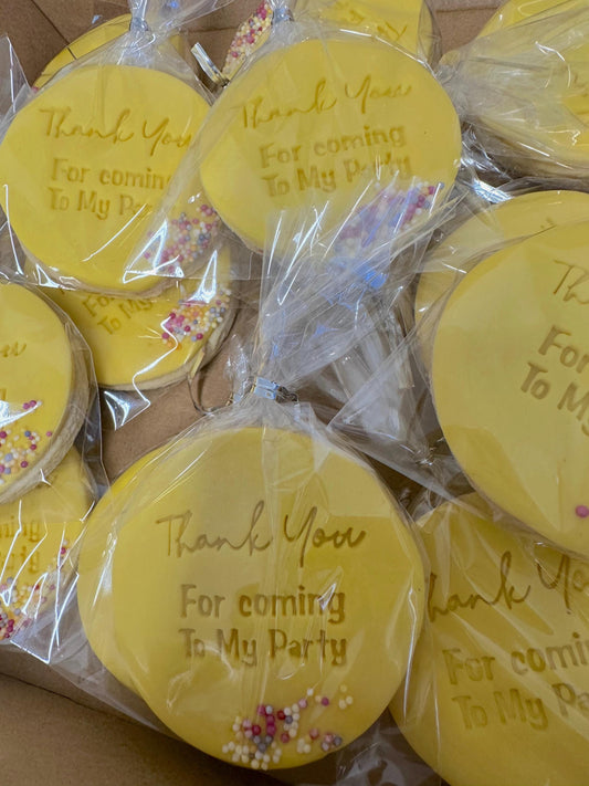 Thank you for coming to my party  biscuits , Birthday biscuits , kids party, party favour biscuits, thank you biscuits