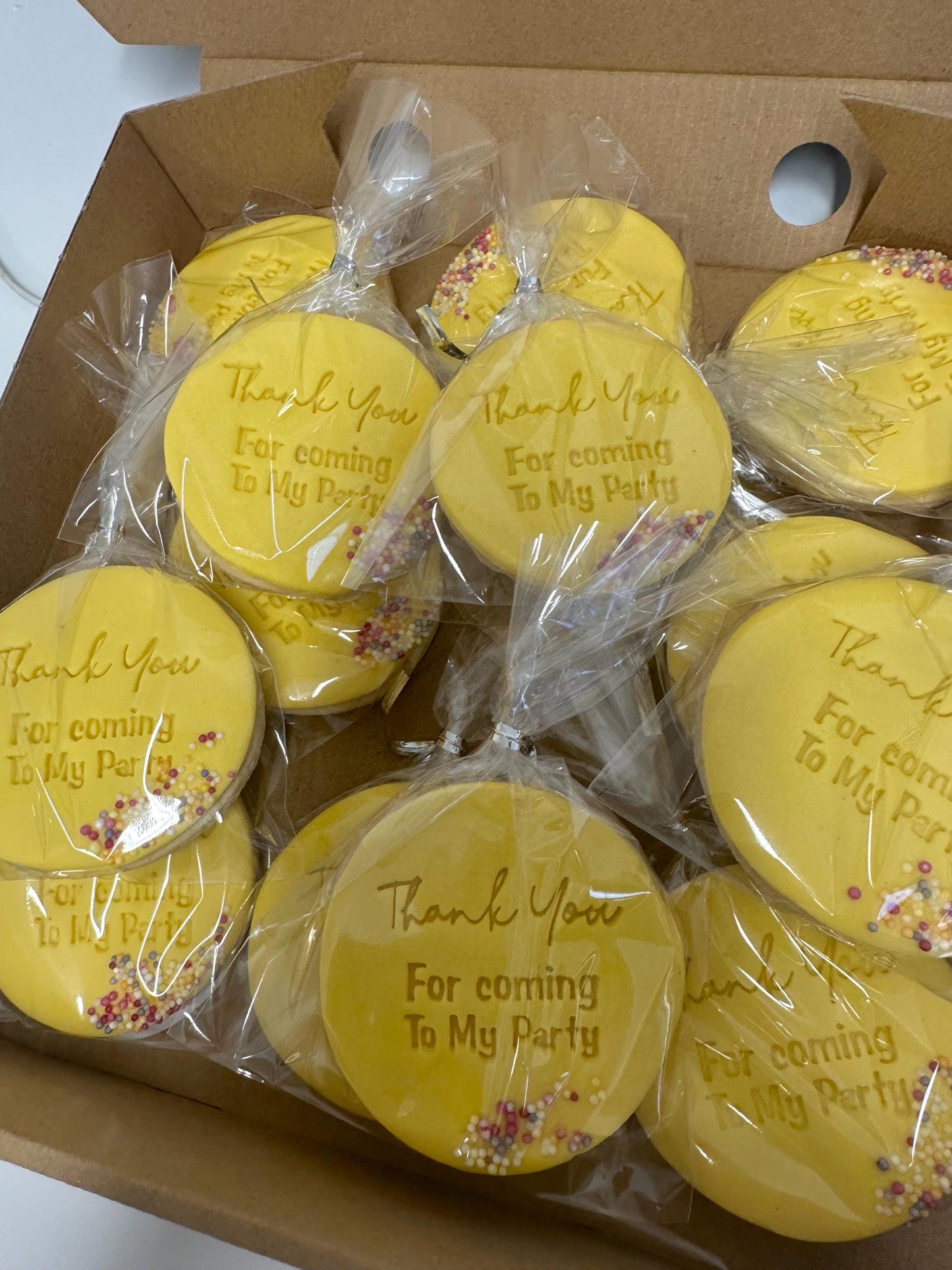 Thank you for coming to my party  biscuits , Birthday biscuits , kids party, party favour biscuits, thank you biscuits