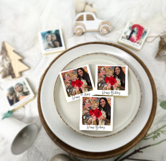 Personalised Polaroid photo biscuits /photo biscuits / cookies/ wedding gifts/ party favours