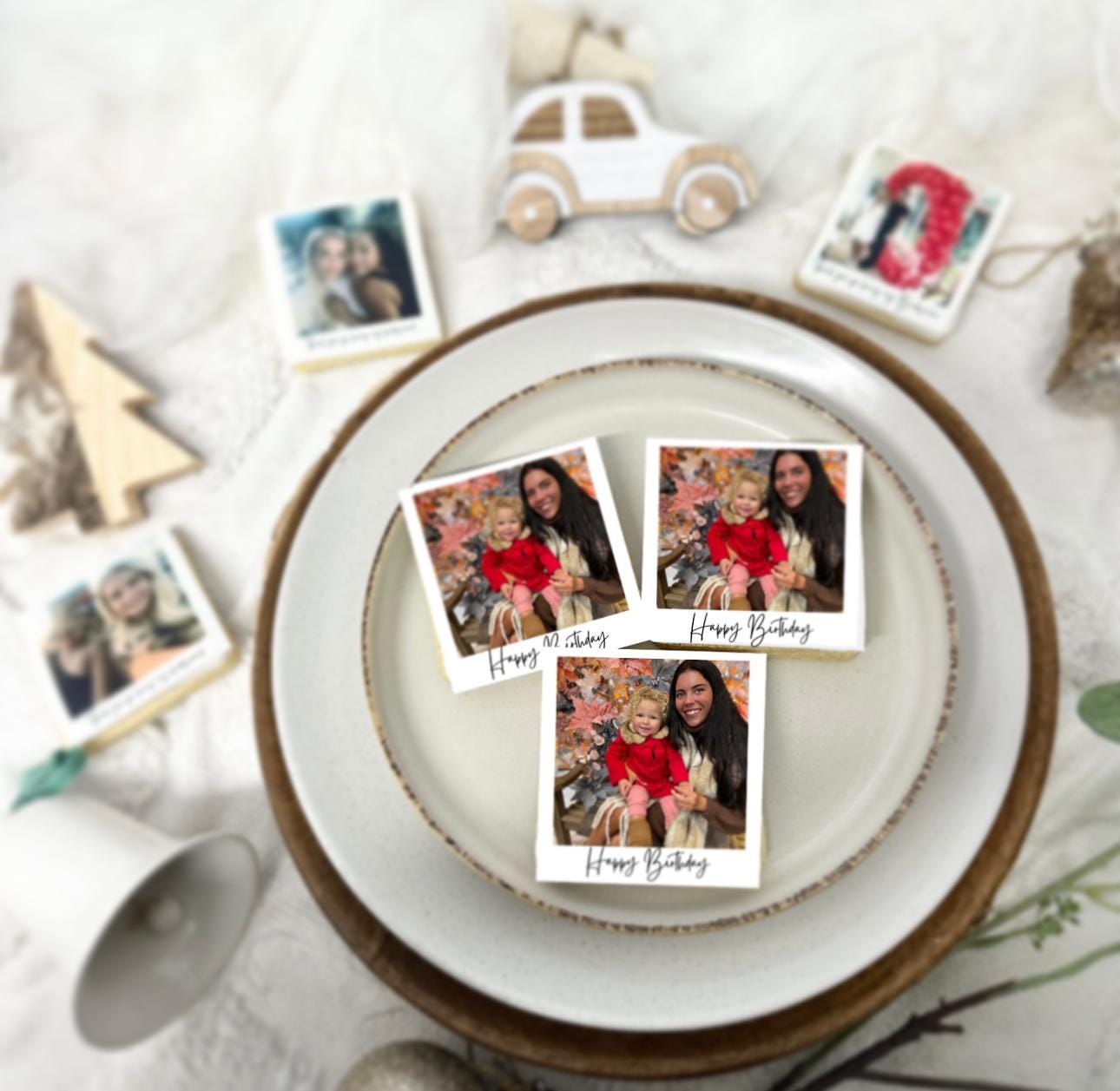 Personalised hen do Polaroid photo biscuits /photo biscuits / cookies/ wedding gifts/ party favours