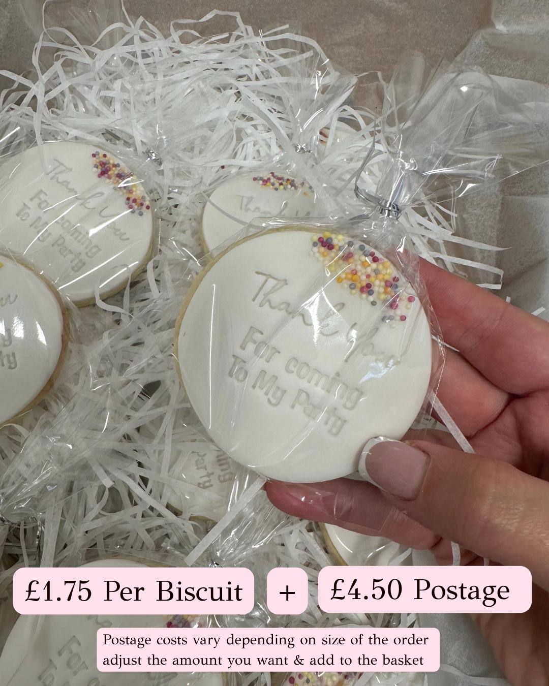 Thank you for coming to my party  biscuits , Birthday biscuits , kids party, party favour biscuits, thank you biscuits