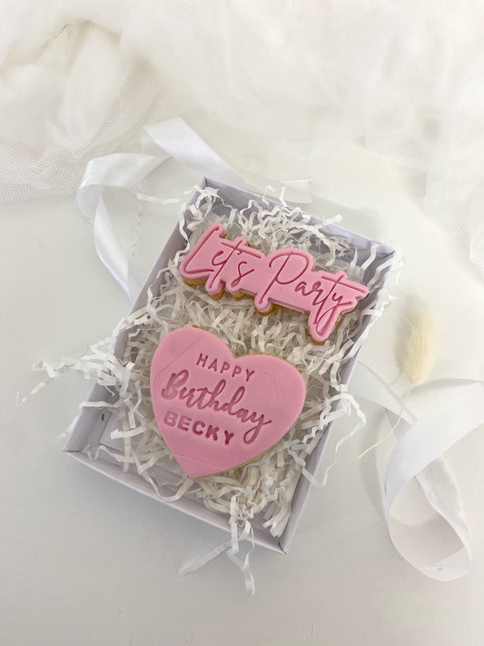 Happy birthday personalised fondant biscuits|small birthday gift|gift for her|lets party|30th birthday