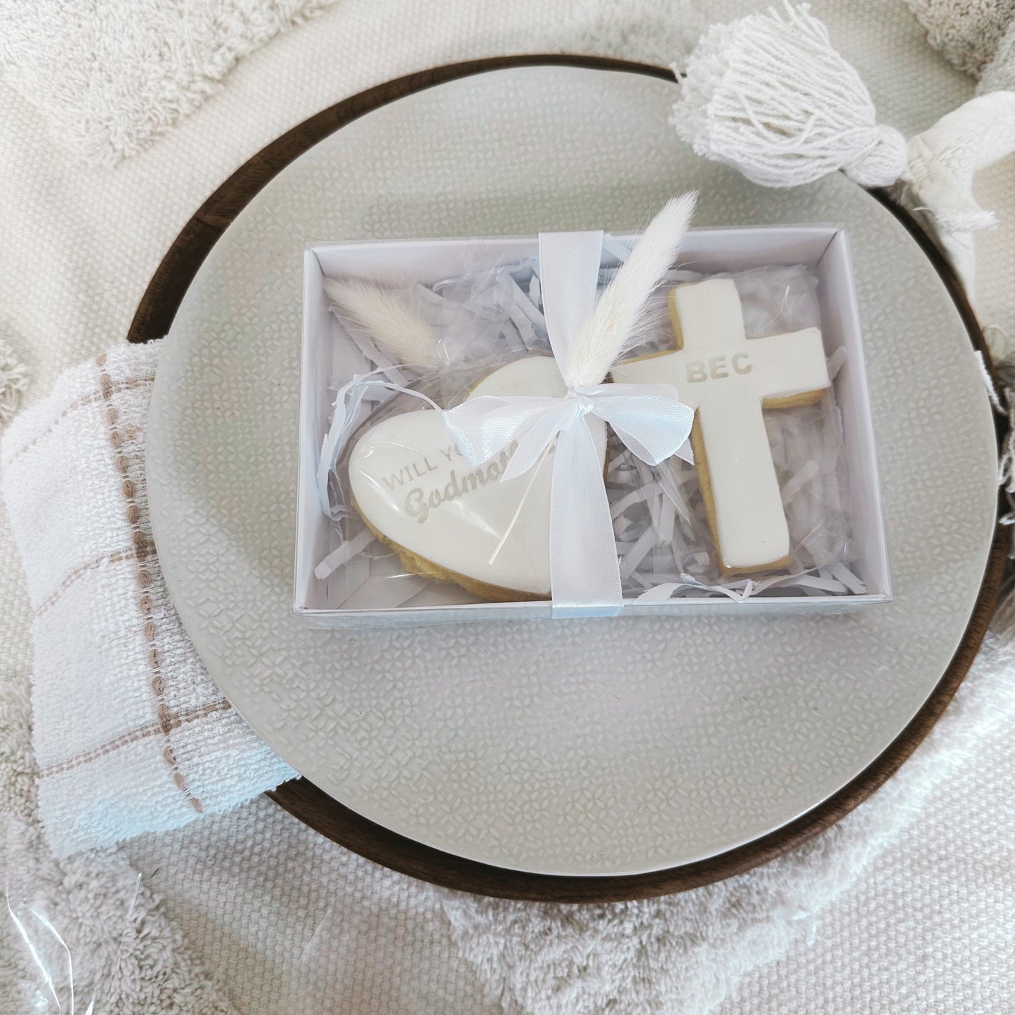 Godmother| Proposal|Handmade|Personalised||Iced Biscuits|Cookies|Letterbox| Postal|Gift|will you be my godmother?| godfather