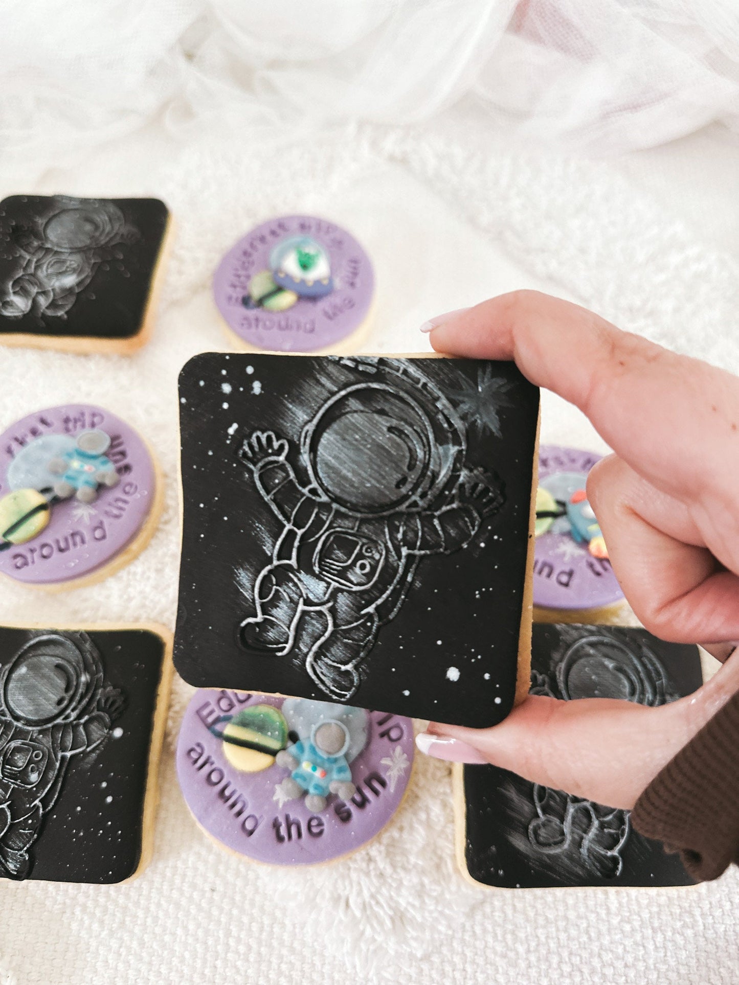 Astronaut Biscuits / First trip around the sun party / 1st birthday / planet biscuits/ space themed party / rocket party/ 4th birthday