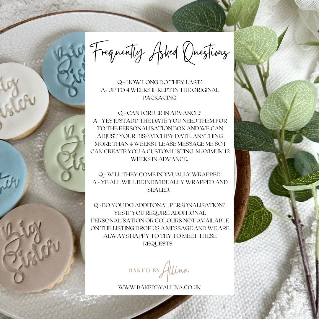 Big brother / big sister biscuits / Baby shower biscuits / new baby / oh baby / big sister big brother gift / pregnancy reveal