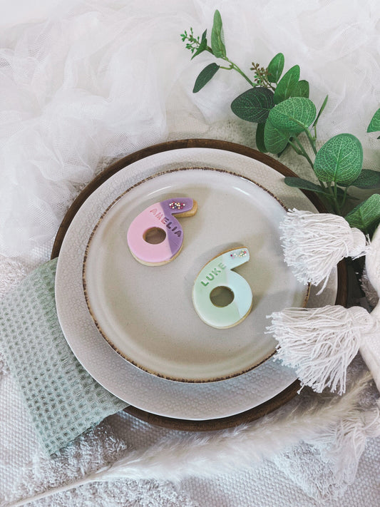 Number 6 shape biscuit , Birthday biscuits , four biscuit, birthday party biscuit favours ,