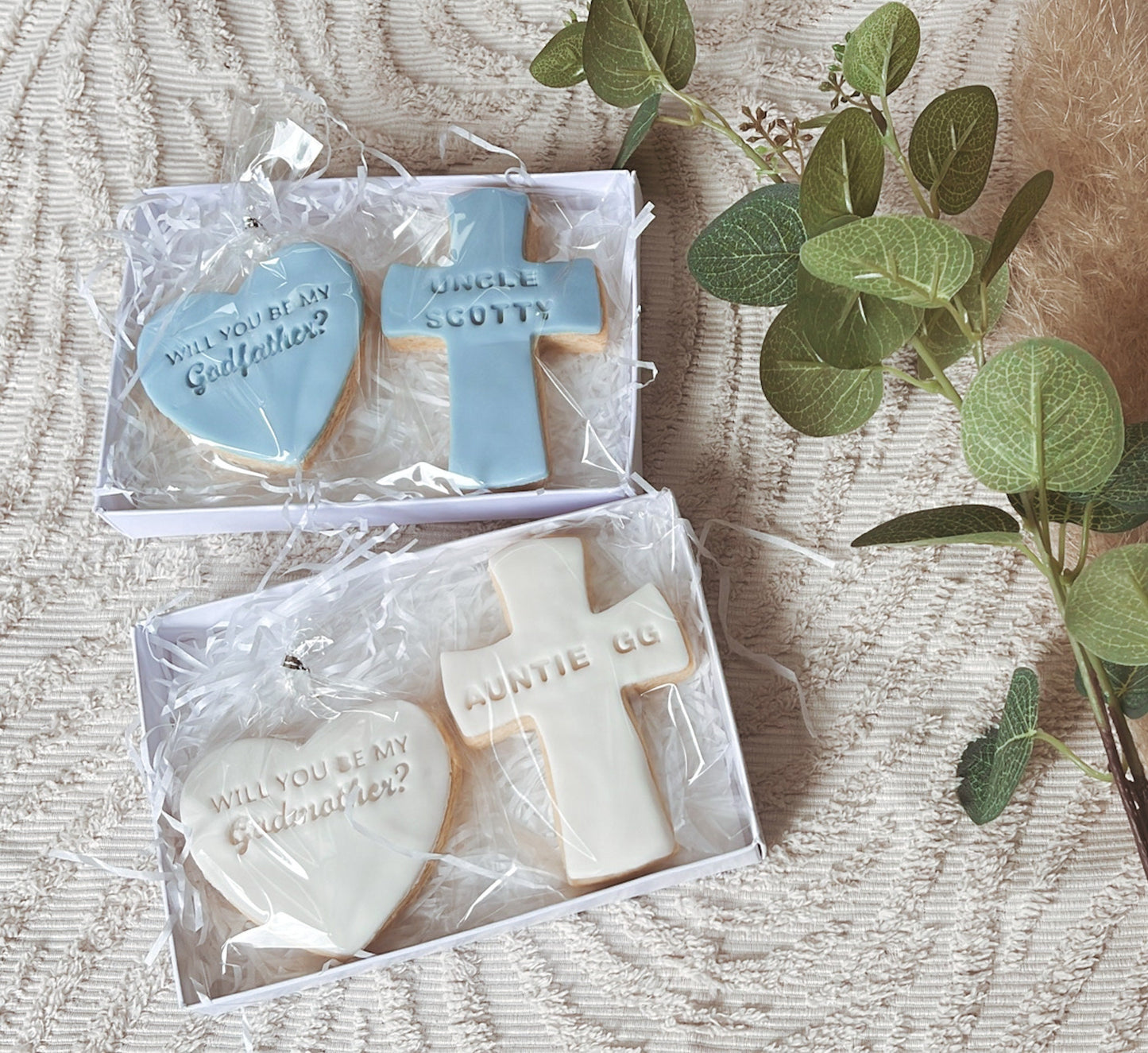 Godmother| Proposal|Handmade|Personalised||Iced Biscuits|Cookies|Letterbox| Postal|Gift|will you be my godmother?| godfather