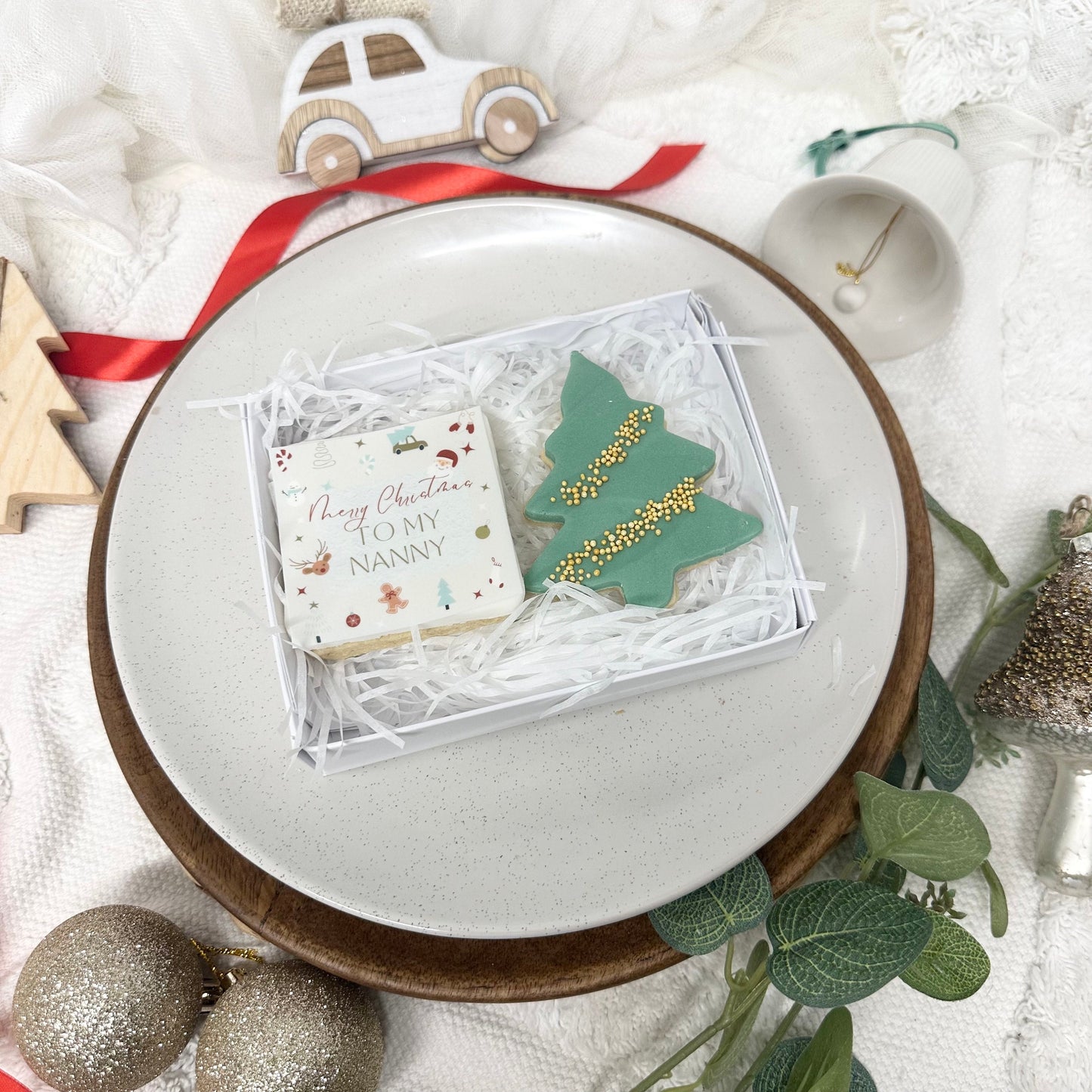 To my Auntie Christmas Biscuits, small gift,Christmas cookies, personalised biscuits, stocking filler