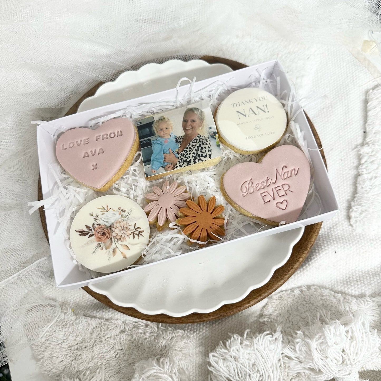 Happy Mothers day| Mothers Day cookies | Mothers Day Biscuits Gift Wrapped| Mummy Mum Mom Mam | Nanny Nan Grandma | Photo Gift |Best nan