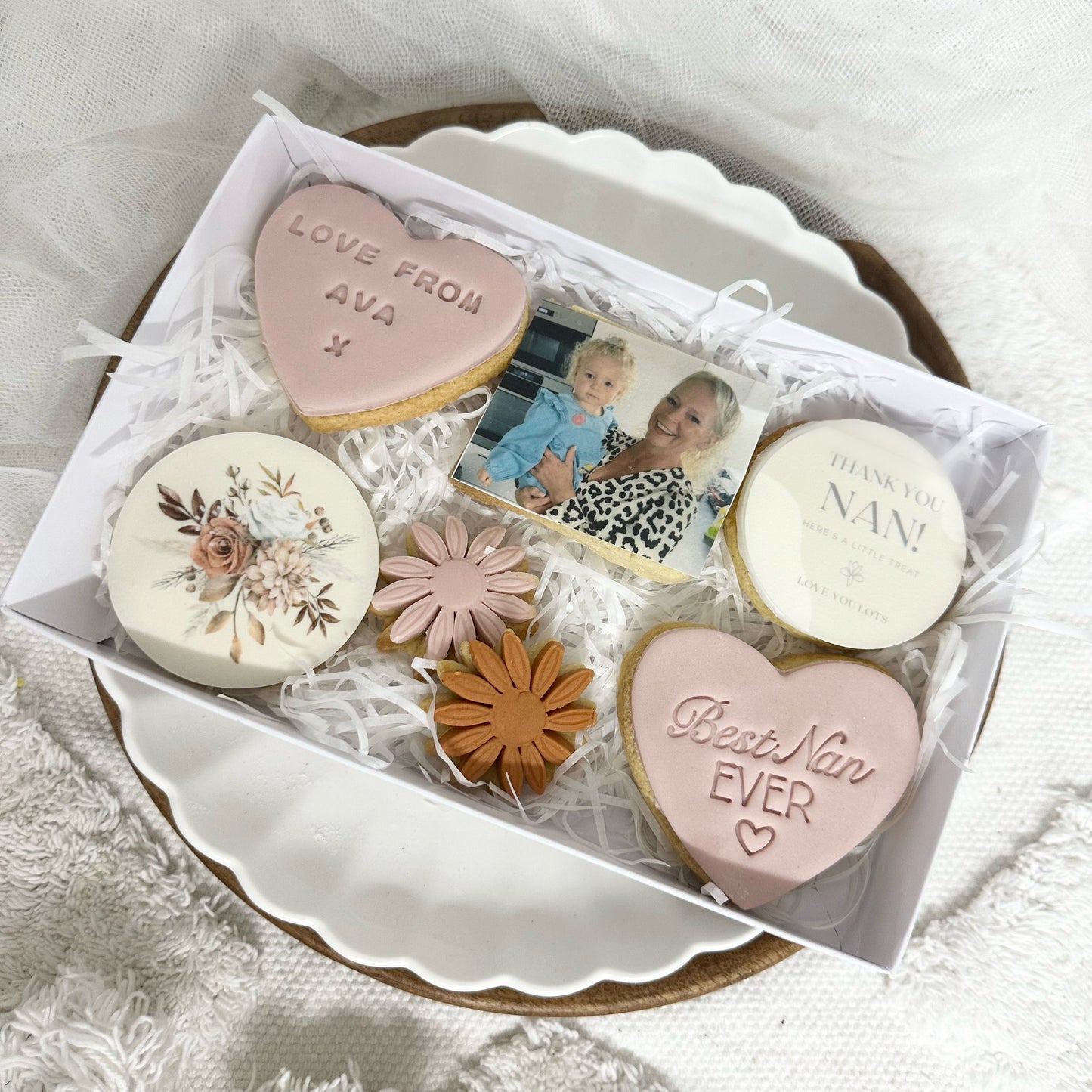 Happy Mothers day| Mothers Day cookies | Mothers Day Biscuits Gift Wrapped| Mummy Mum Mom Mam | Nanny Nan Grandma | Photo Gift |Best nan