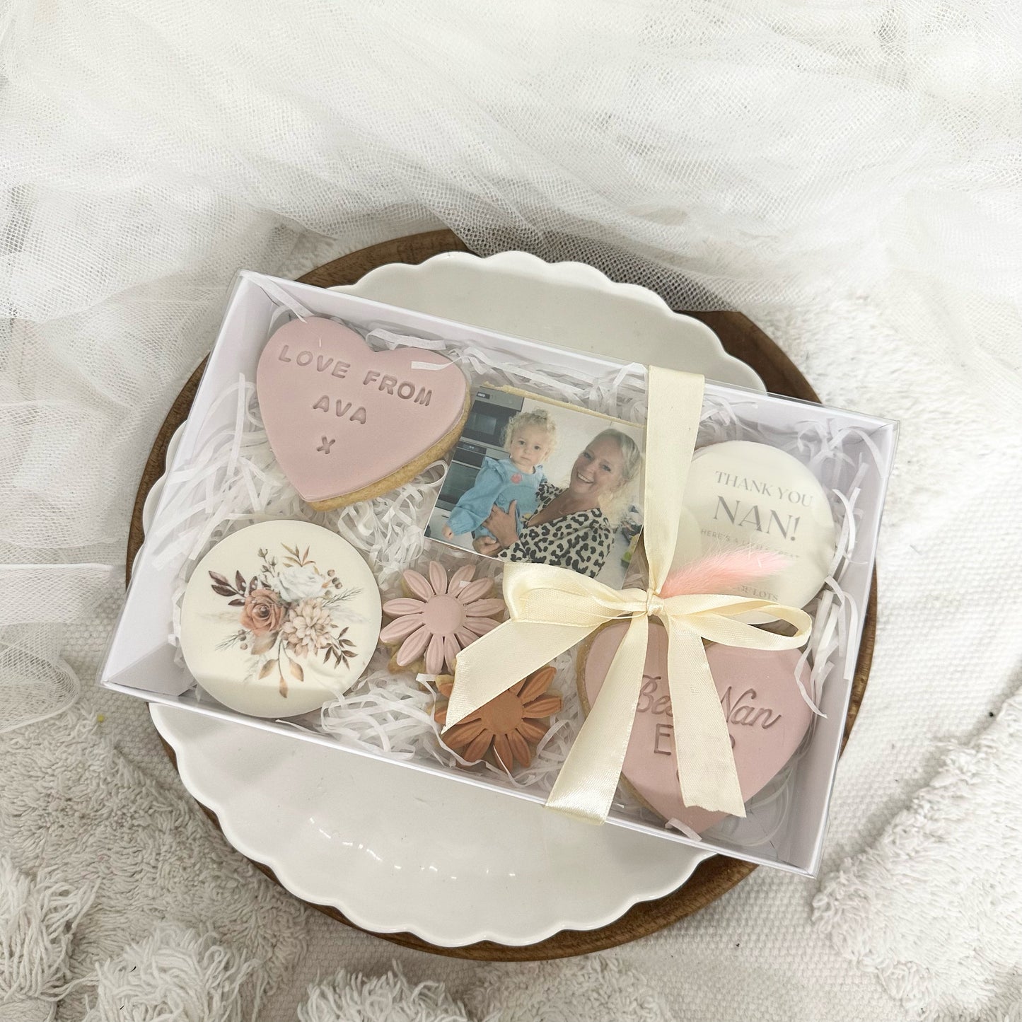 Happy Mothers day| Mothers Day cookies | Mothers Day Biscuits Gift Wrapped| Mummy Mum Mom Mam | Nanny Nan Grandma | Photo Gift |Best nan